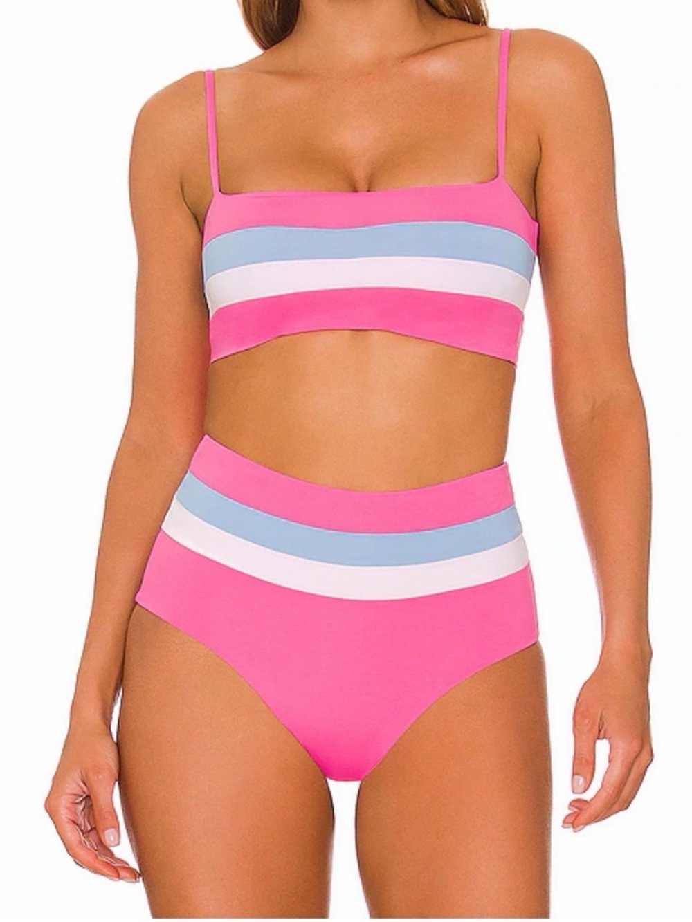 L Space Striped High Waisted Bikini